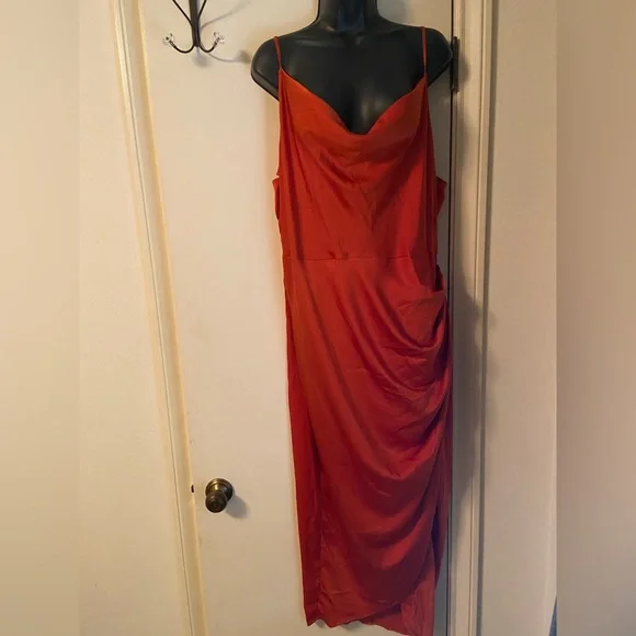 size 2x cocktail dresses SHEIN | Dresses | Womens Plus Size Midi Length Cocktail Dress Orange Size 2x